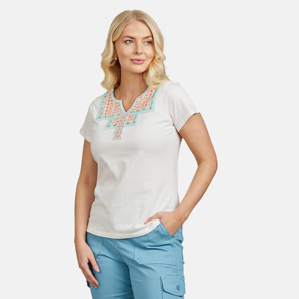 Mudflower Cotton TShirt  - Ivory