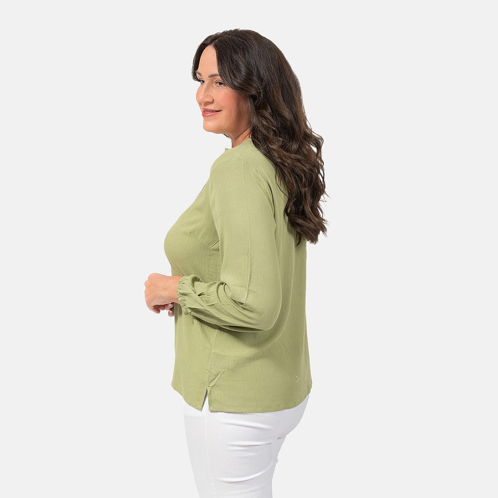 Mudflower Viscose Blouse (Size 1x1 cm) - Sage
