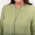 Mudflower Viscose Blouse (Size 1x1 cm) - Sage