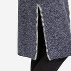 Mudflower Womens Longline Hooded Cardigan with Contrast Trim (Size 12) - Denim Blue