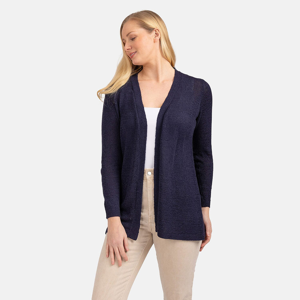 Mudflower Acrylic Knitted Cardigan (Size 1x1 cm) - Navy