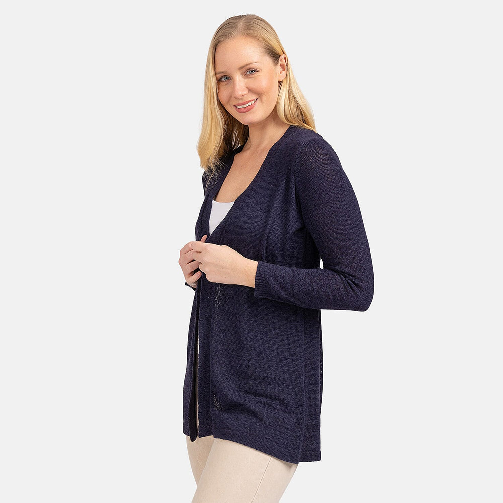 Mudflower Acrylic Knitted Cardigan (Size 1x1 cm) - Navy