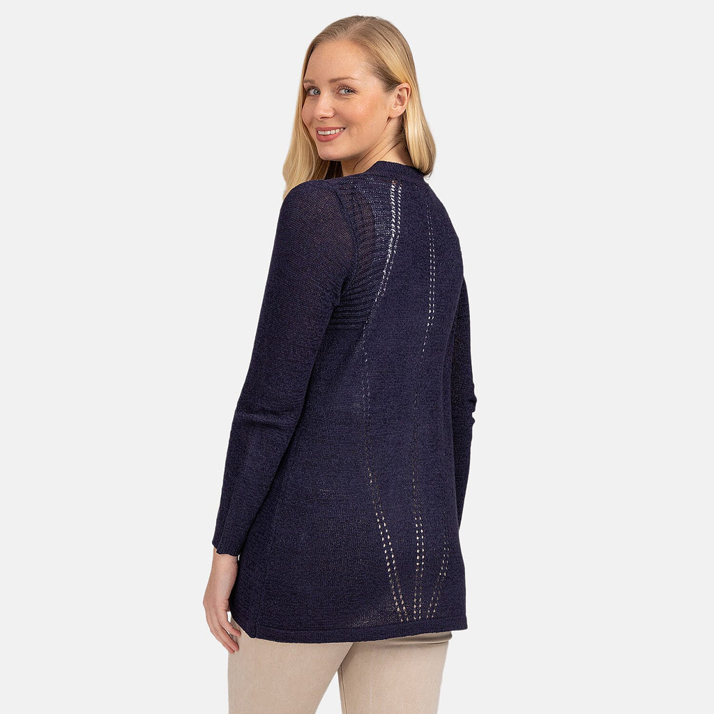 Mudflower Acrylic Knitted Cardigan (Size 1x1 cm) - Navy