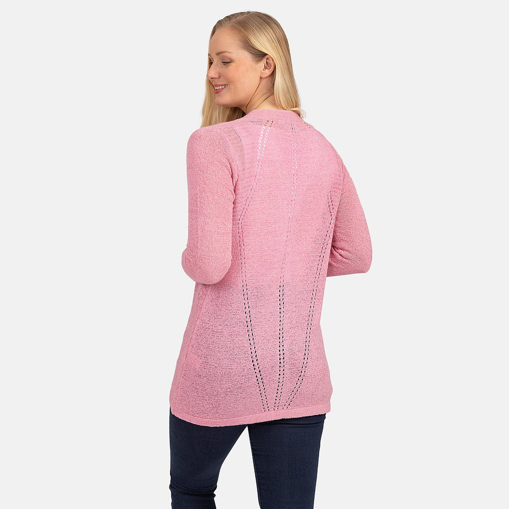 Mudflower Acrylic Knitted Cardigan (Size 1x1 cm) - Pink