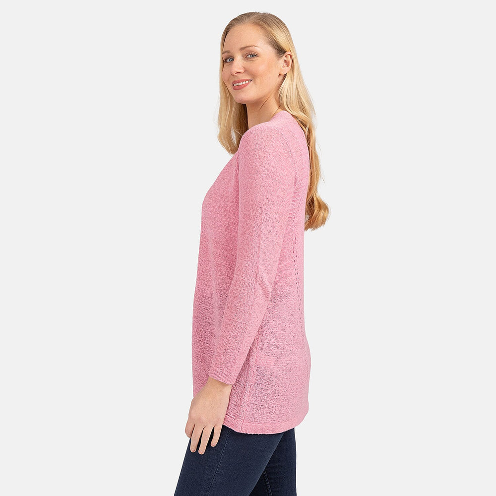 Mudflower Acrylic Knitted Cardigan (Size 1x1 cm) - Pink