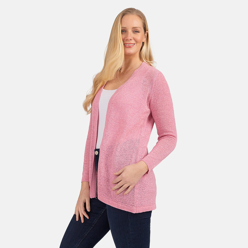 Mudflower Acrylic Knitted Cardigan (Size 1x1 cm) - Pink