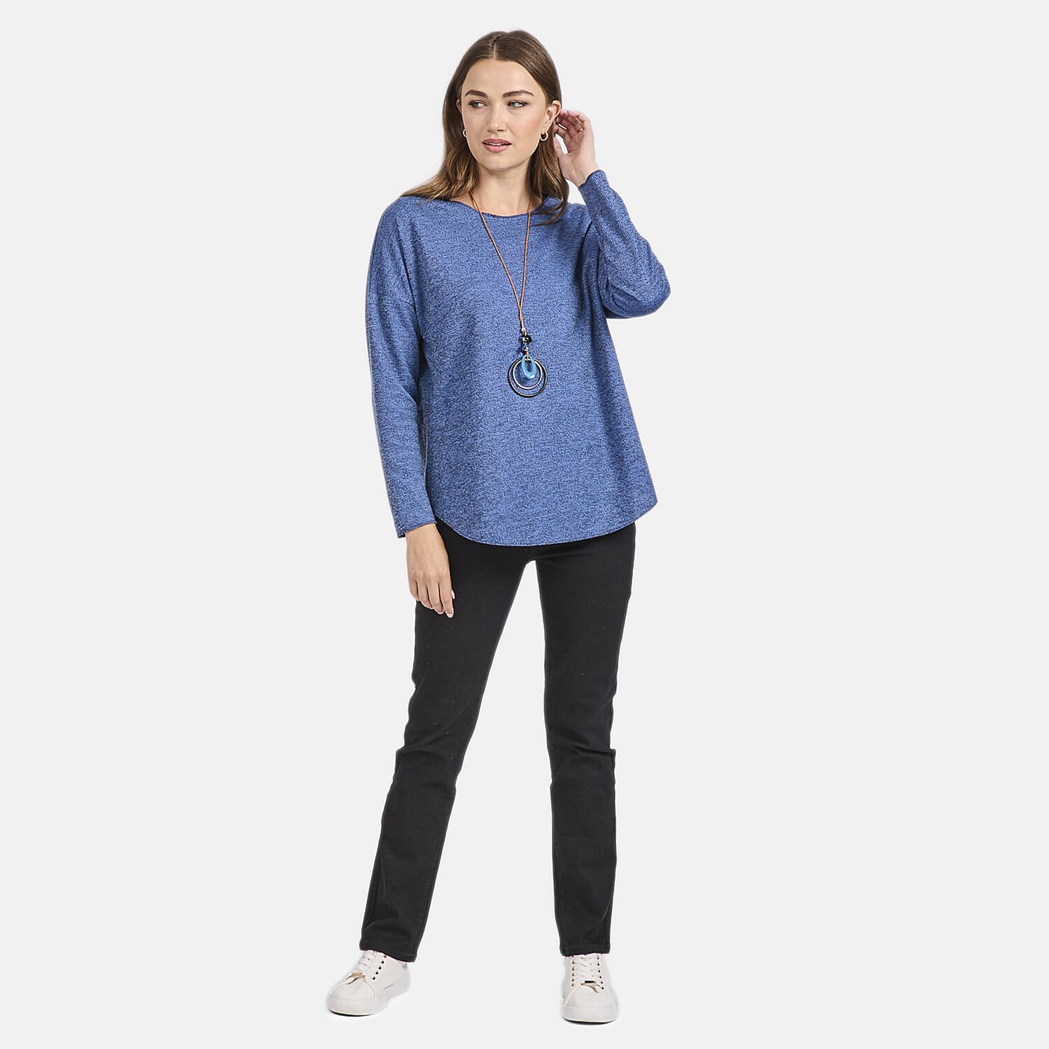 Mudflower Batwing Necklace Top (Size 12-14) - Denim