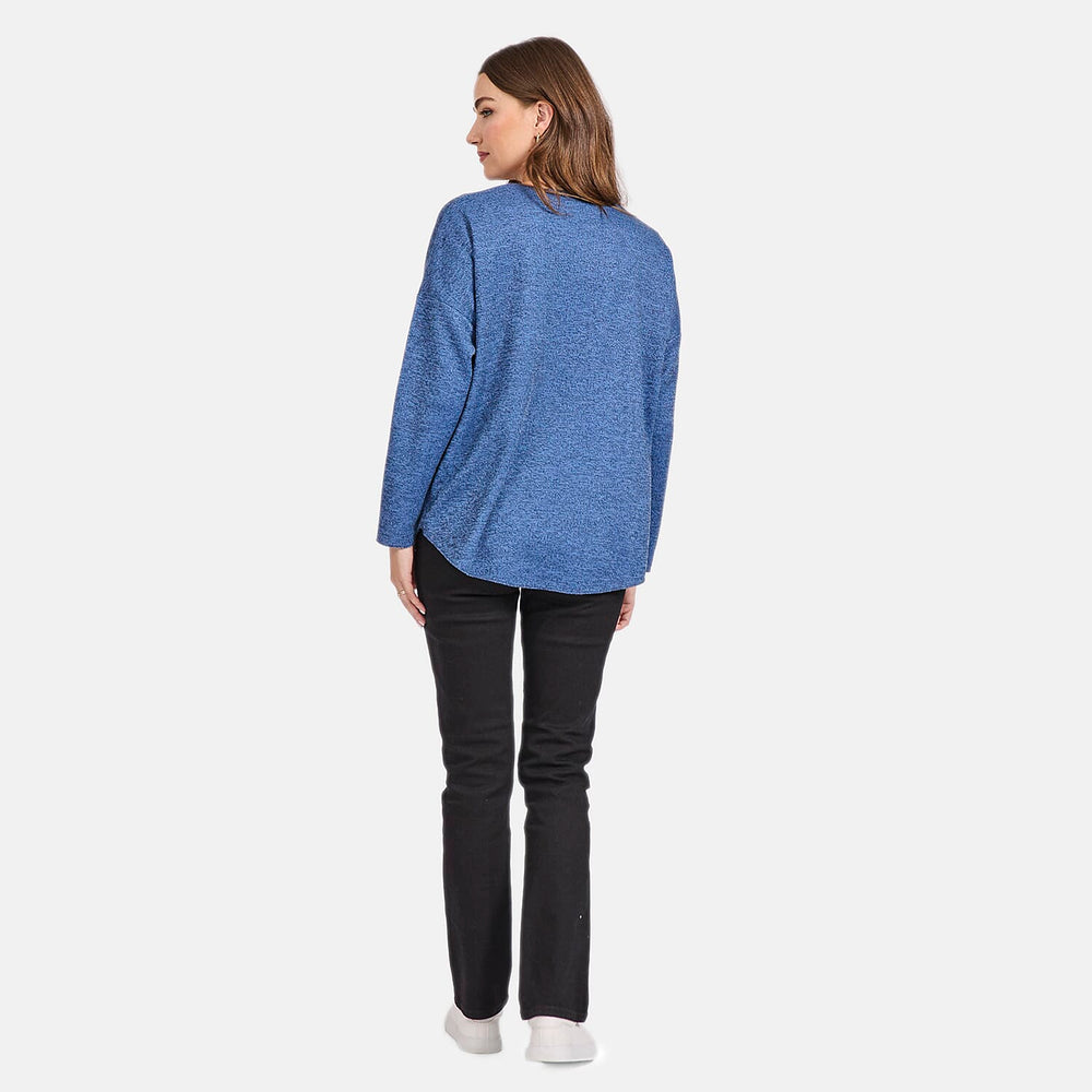 Mudflower Batwing Necklace Top (Size 12-14) - Denim