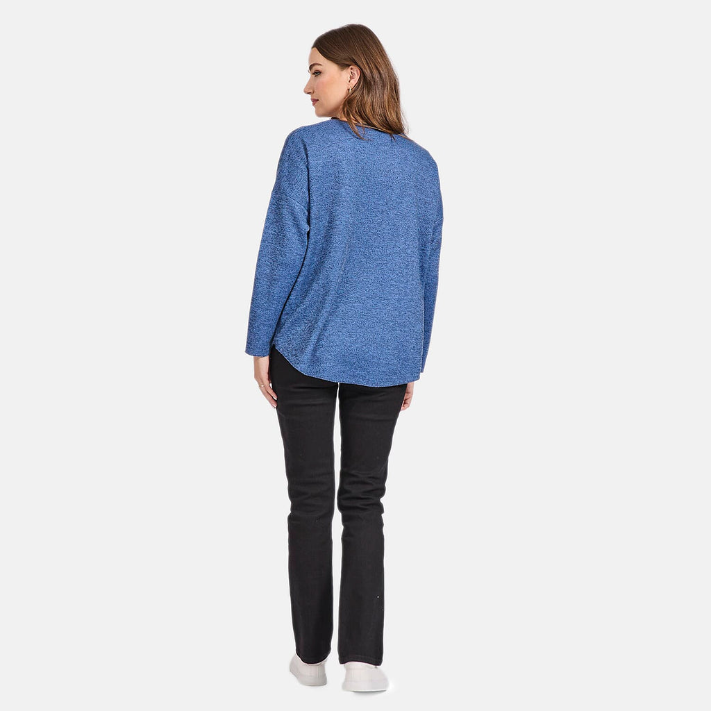 Mudflower Batwing Necklace Top (Size 12-14) - Denim