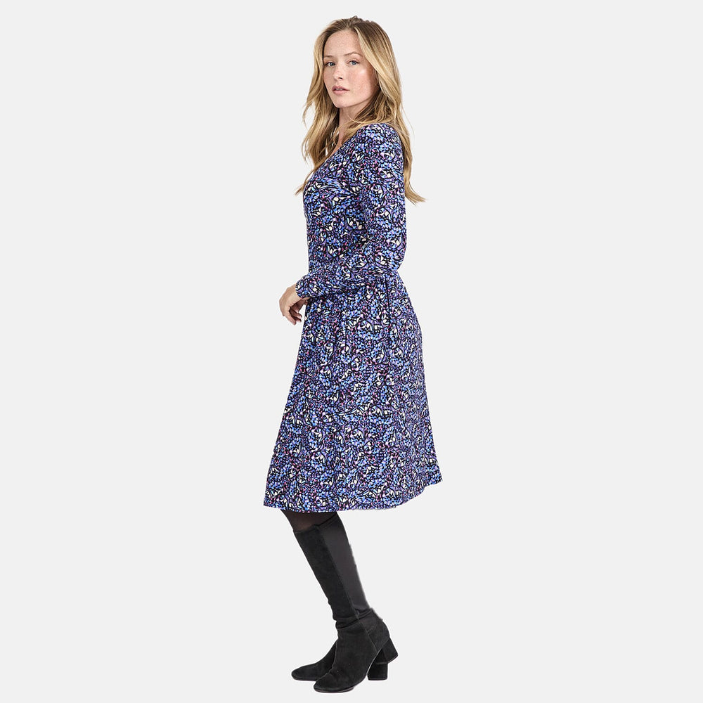 Mudflower Butterfly Printed Soft Touch Dress (Size 12) - Blue
