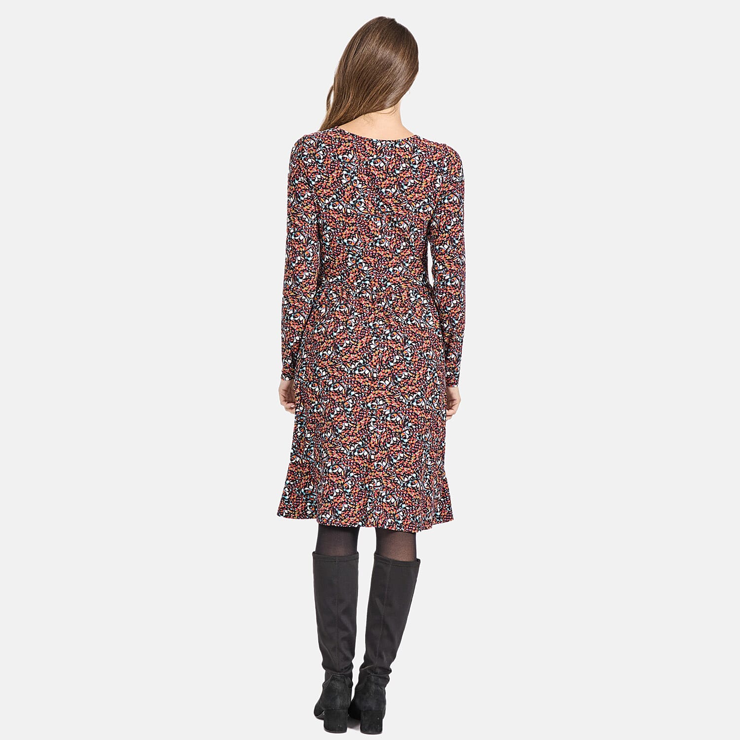 Mudflower Butterfly Printed Soft Touch Dress (Size 12) - Brown