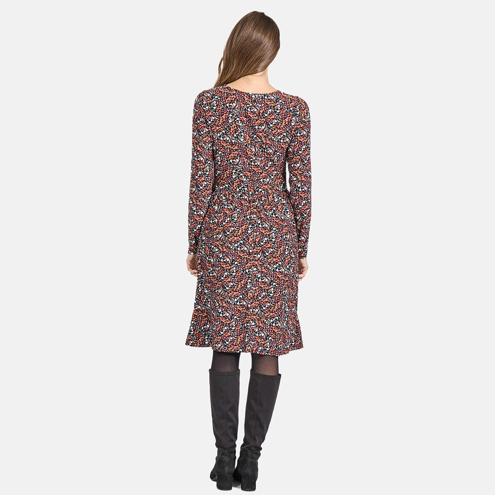 Mudflower Butterfly Printed Soft Touch Dress (Size 14) - Brown