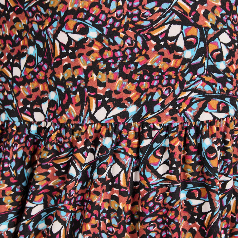 Mudflower Butterfly Printed Soft Touch Dress (Size 14) - Brown