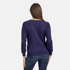 Viscose Cardigan and Sweater-Jumper (Size 1x1 cm) - Navy