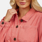 Mudflower Cotton Utility Jacket with Waist Belt (Size 12) - Peach Pink