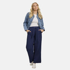 Mudflower 100% Cotton Wide Leg Trouser (Size 12) - Navy
