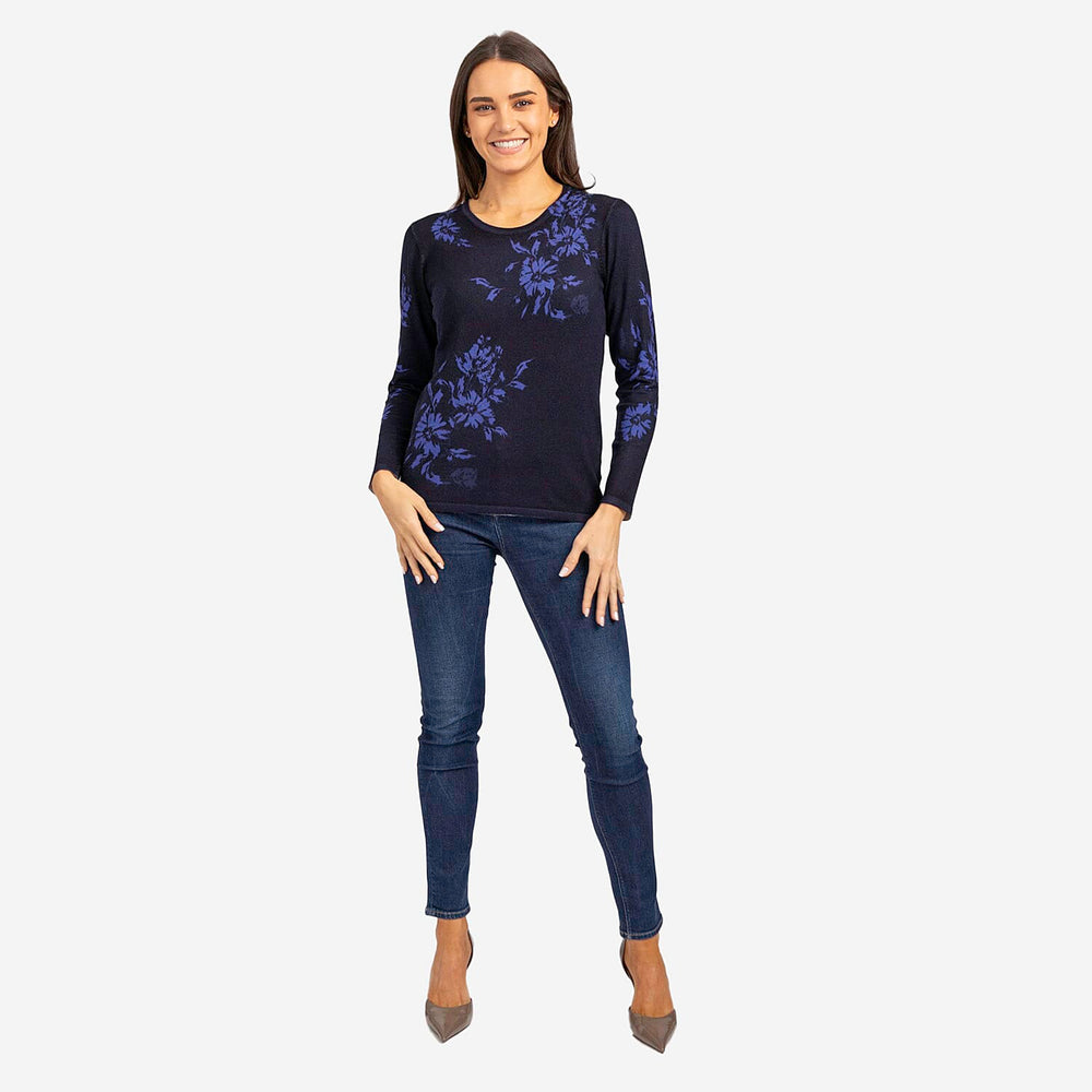 Mudflower Knitted Jumper - Navy