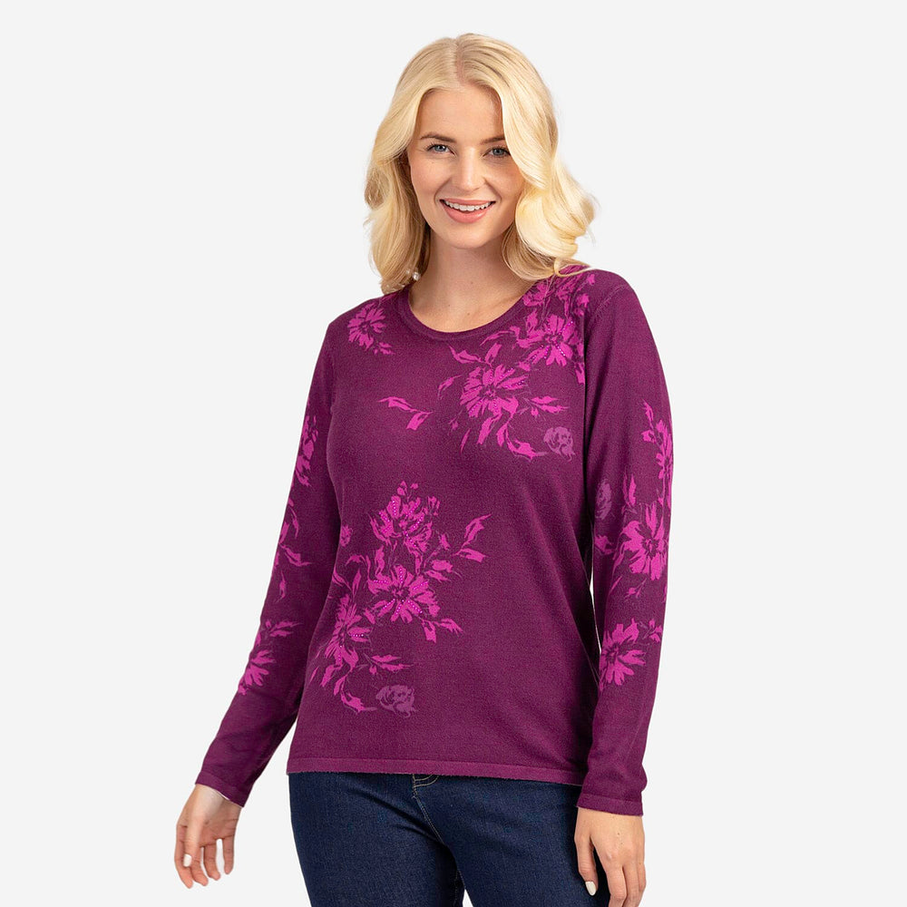 Mudflower Knitted Jumper - Plum Caspia