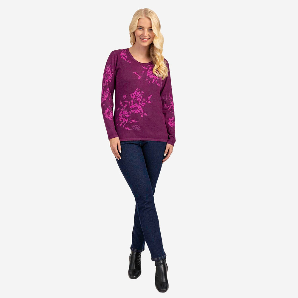 Mudflower Knitted Jumper - Plum Caspia