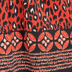 Mudflower Border Printed Soft Touch Blouse (Size 12) - Orange