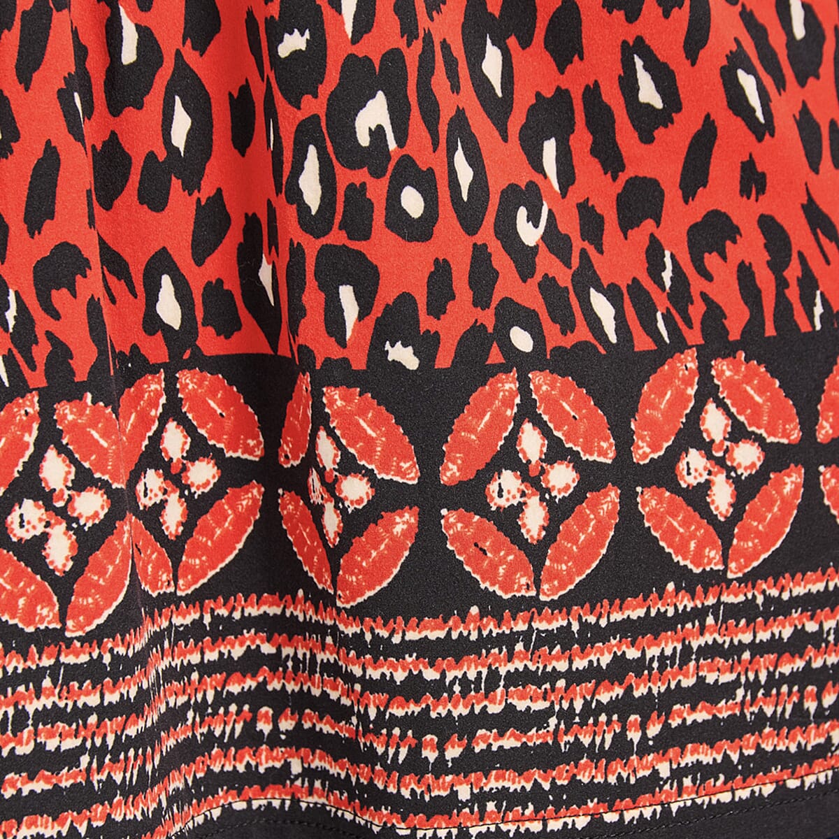 Mudflower Border Printed Soft Touch Blouse (Size 12) - Orange