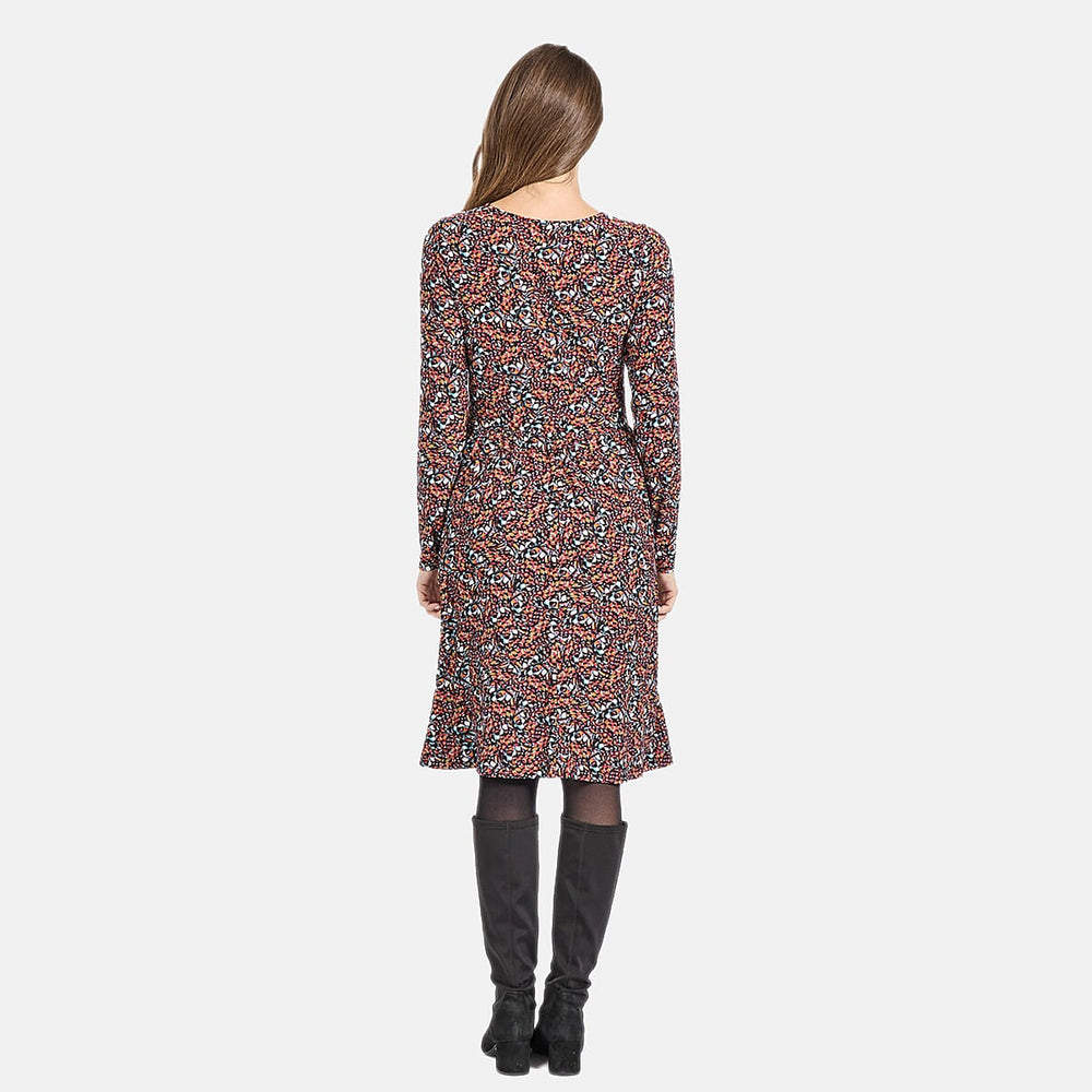 Mudflower Butterfly Printed Soft Touch Dress (Size 12) - Brown