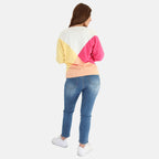 Mudflower Women’s Colour Block Batwing Jumper with Heartstone Detail