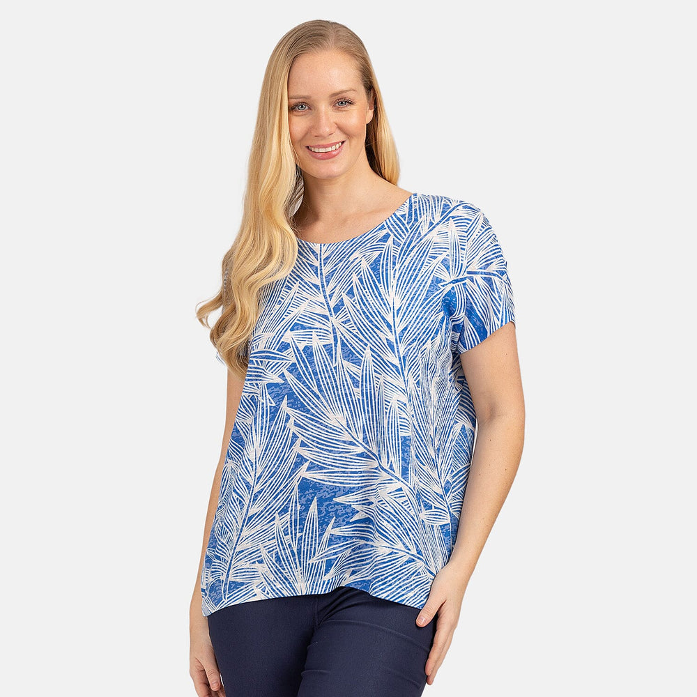 Mudflower Polyester Tee (Size 1x1 cm) - Cobalt