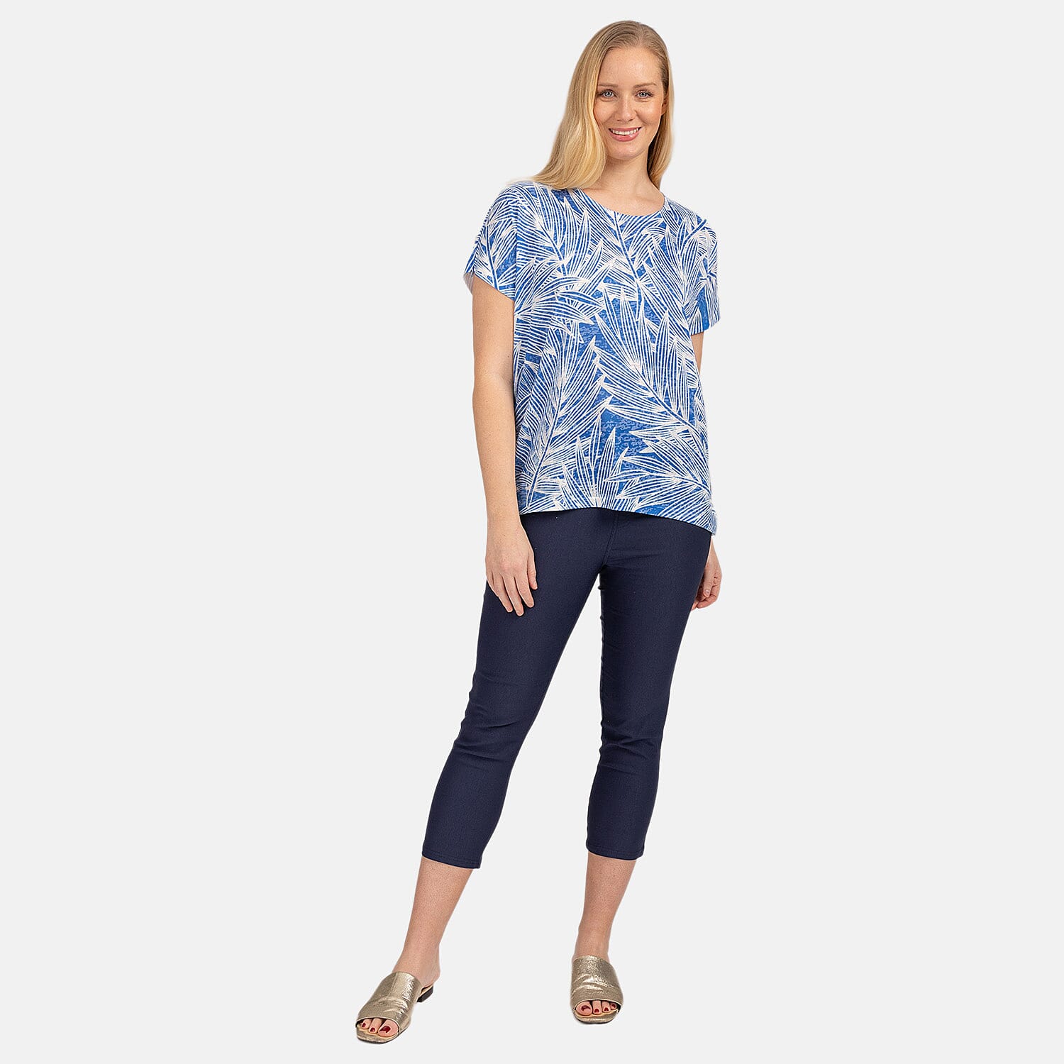 Mudflower Polyester Tee (Size 1x1 cm) - Cobalt