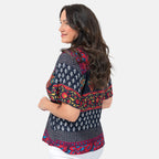 Maison Crinkle Top (Size L) - Multi
