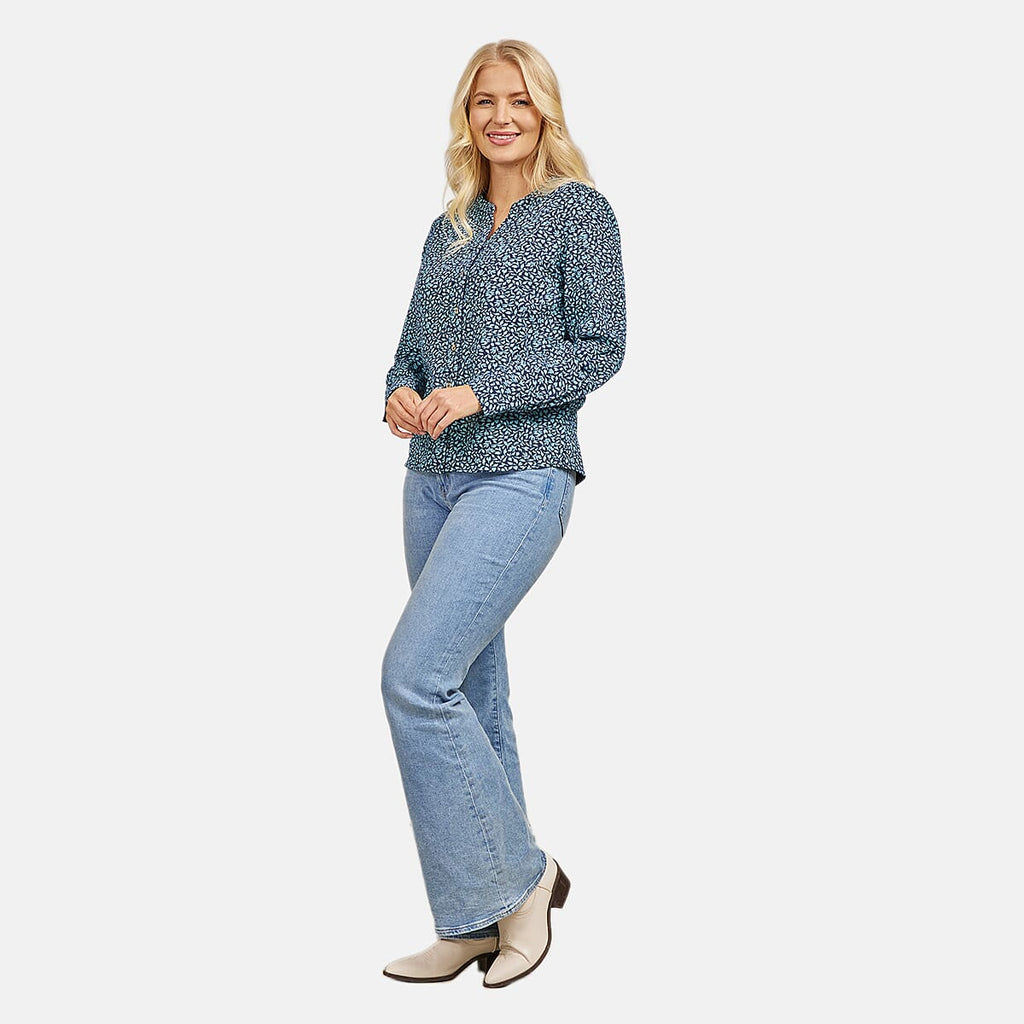 Mudflower Ditsy Printed Shirt (Size 12) - Blue