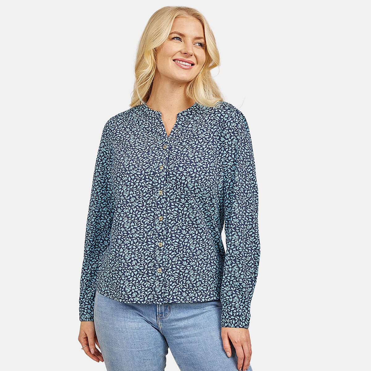 Mudflower Ditsy Printed Shirt (Size 12) - Blue