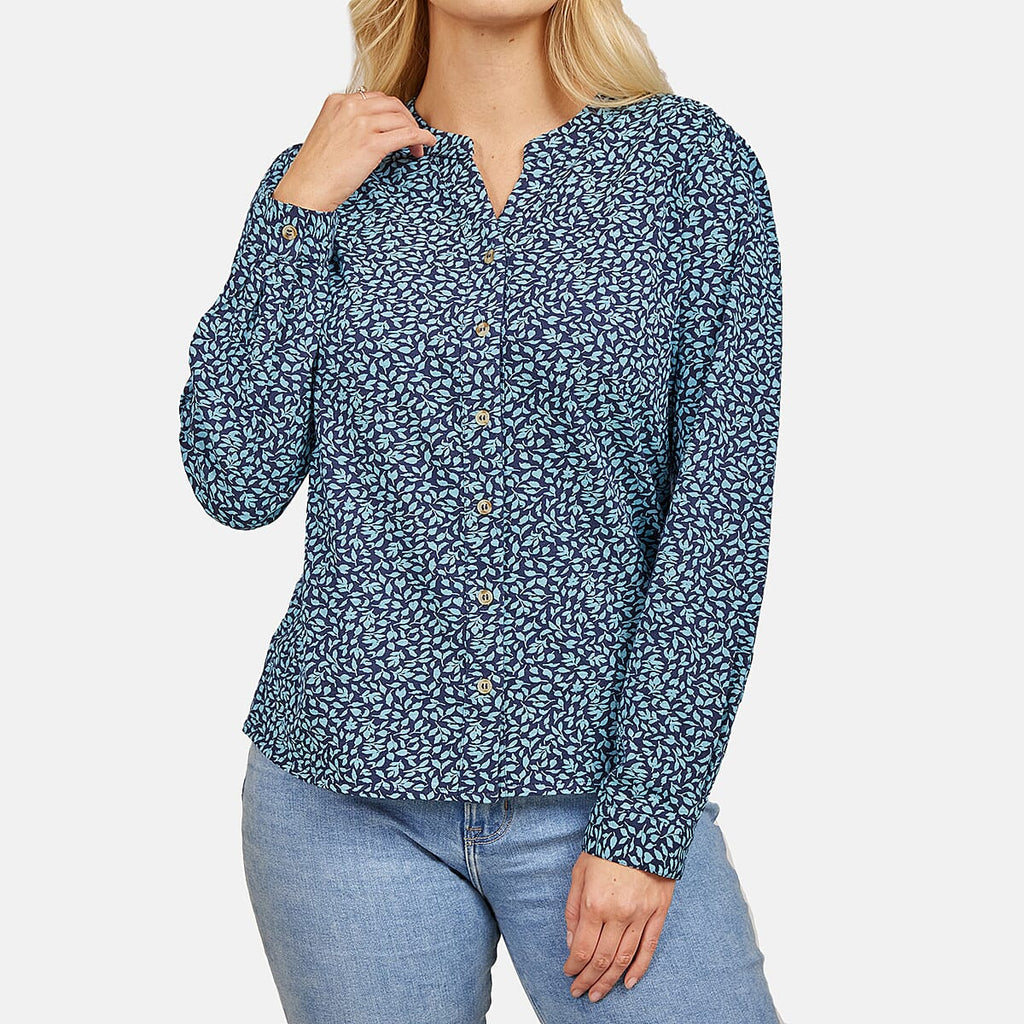 Mudflower Ditsy Printed Shirt (Size 12) - Blue