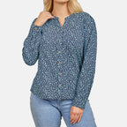 Mudflower Ditsy Printed Shirt (Size 12) - Blue