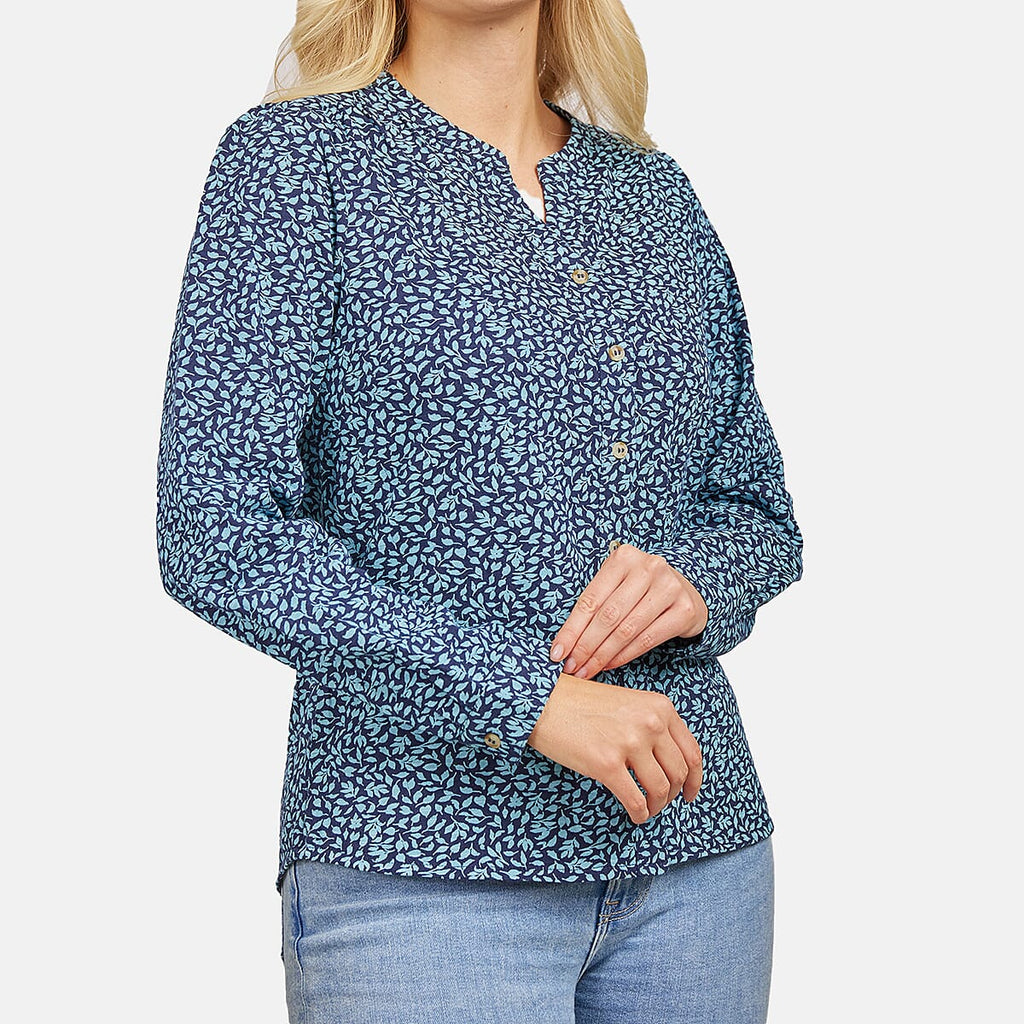 Mudflower Ditsy Printed Shirt (Size 12) - Blue