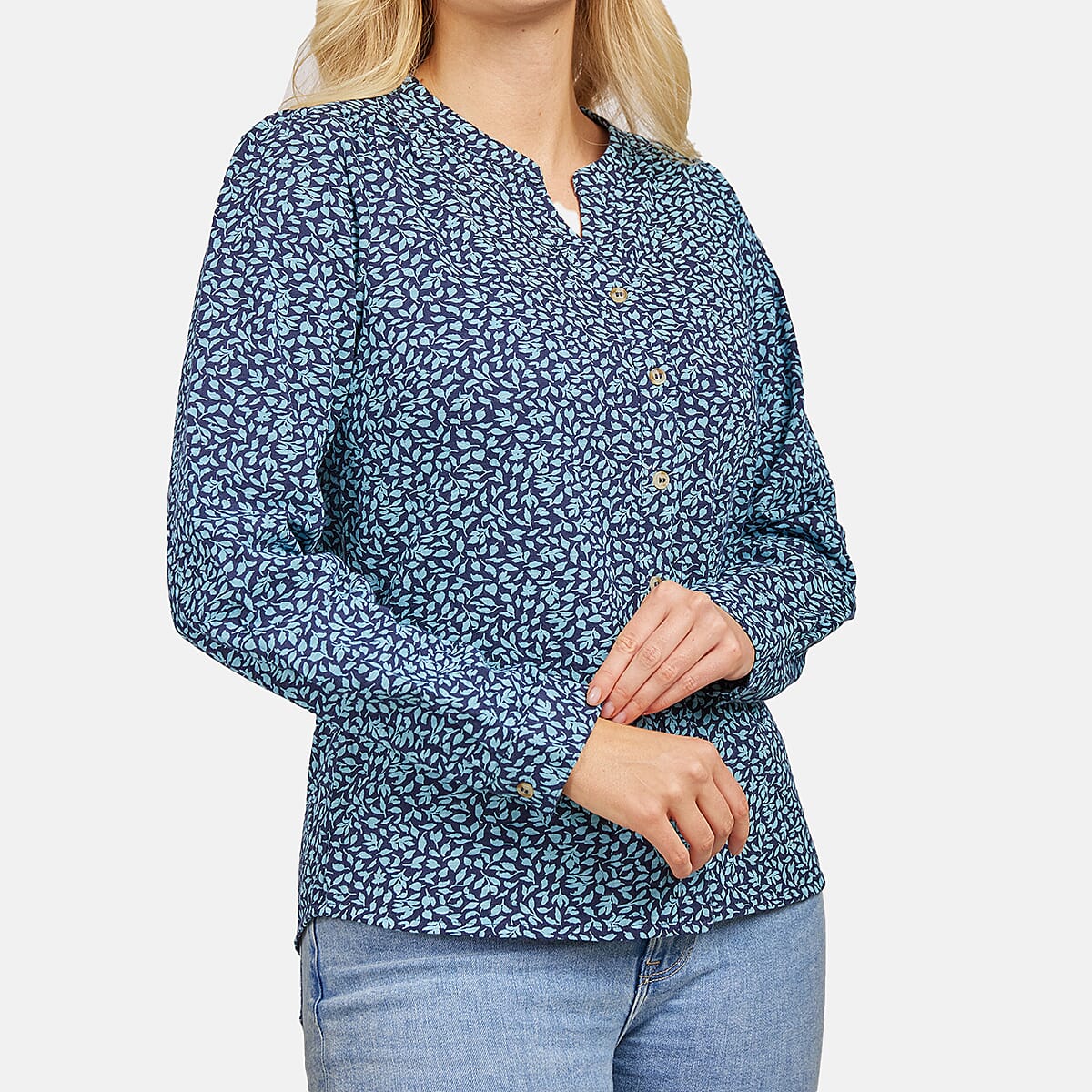 Mudflower Ditsy Printed Shirt (Size 12) - Blue