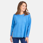 Mudflower Stripe Detail Jumper (Size 12) - Blue