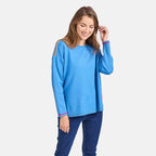 Mudflower Stripe Detail Jumper (Size 12) - Blue