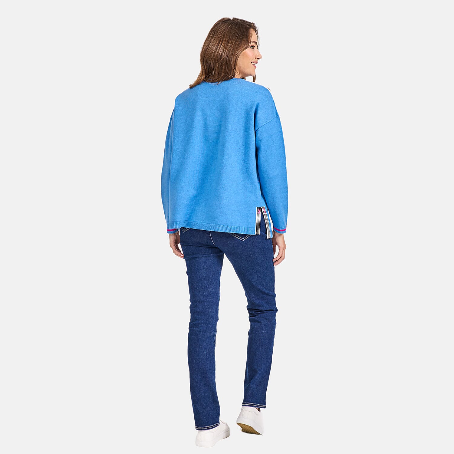 Mudflower Stripe Detail Jumper (Size 12) - Blue
