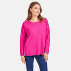 Mudflower Stripe Detail Jumper (Size 14) - Pink