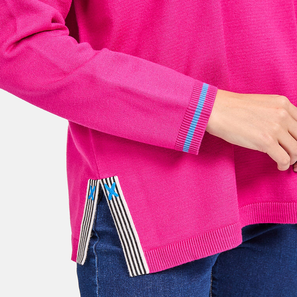 Mudflower Stripe Detail Jumper (Size 14) - Pink