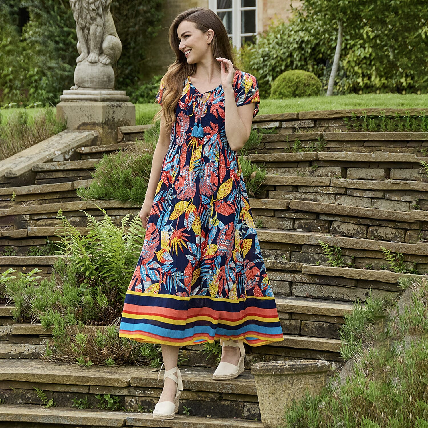 Tropical Printed Maxi Dress