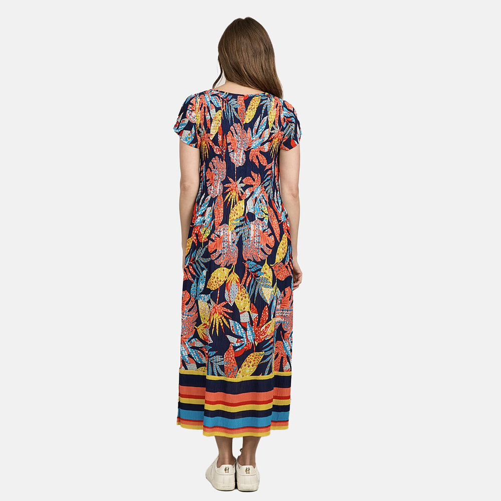 Mudflower Tropical Printed Maxi Dress (Size 12) - Navy