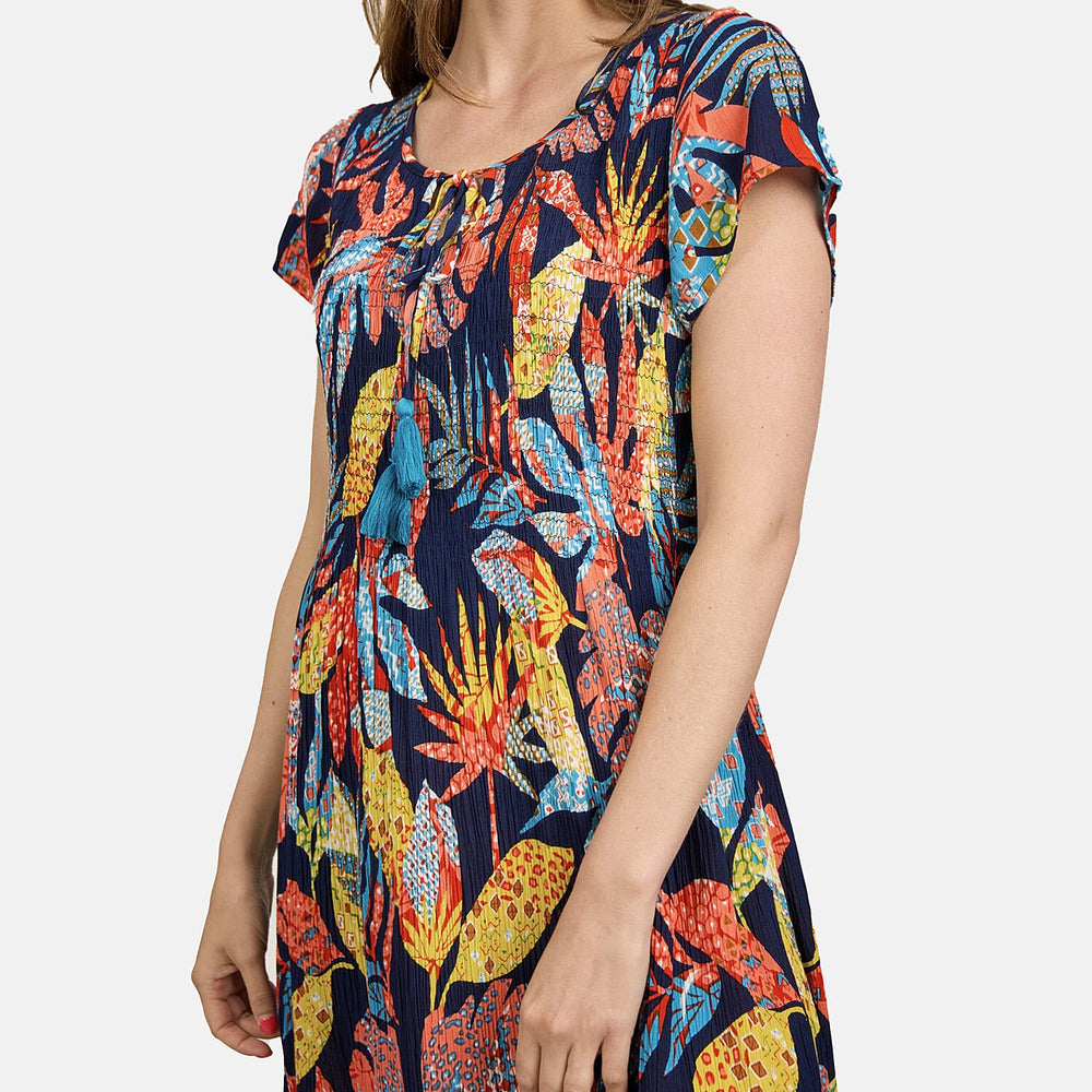 Mudflower Tropical Printed Maxi Dress (Size 12) - Navy