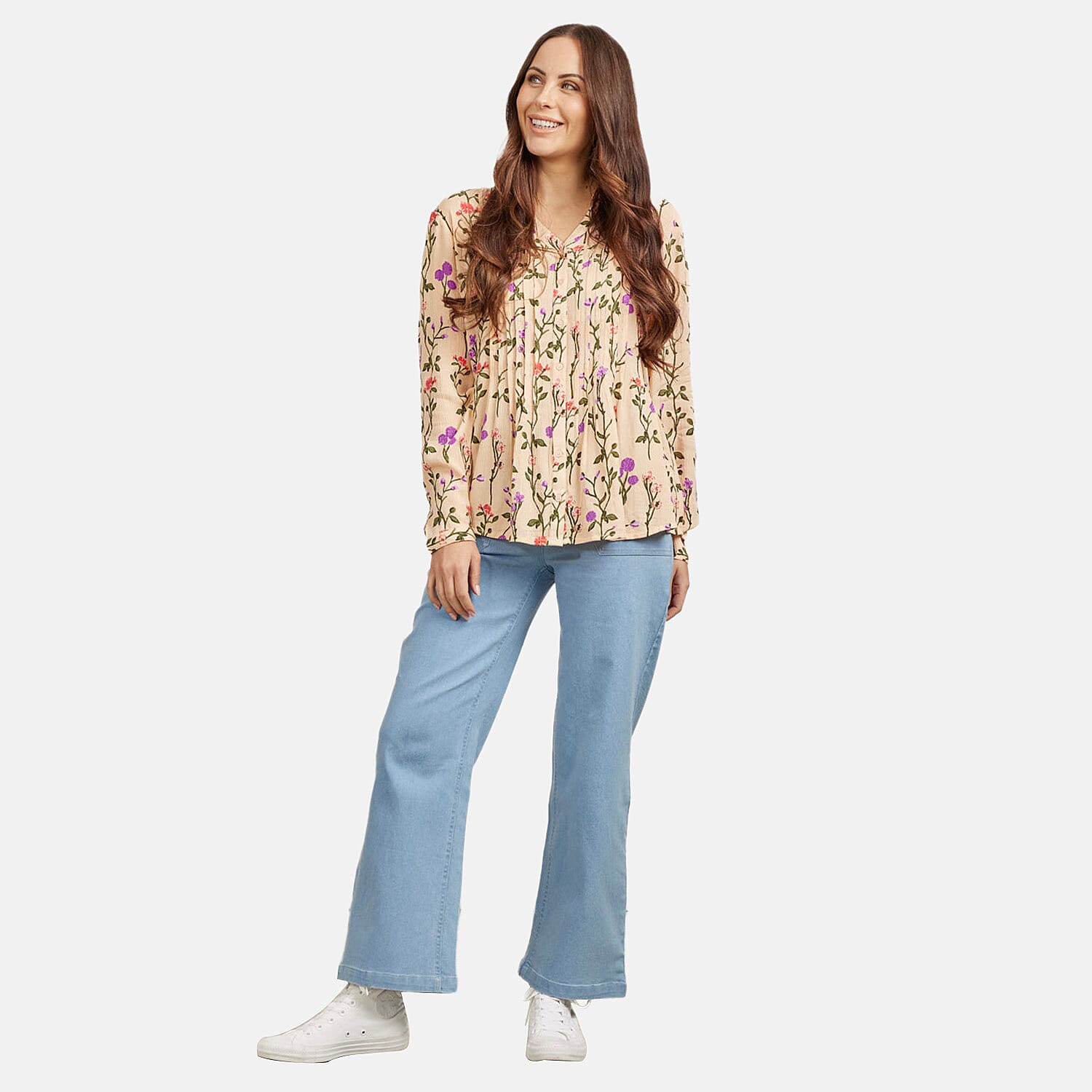 Mudflower Viscose Blouse (Size 1x1 cm) - Nude