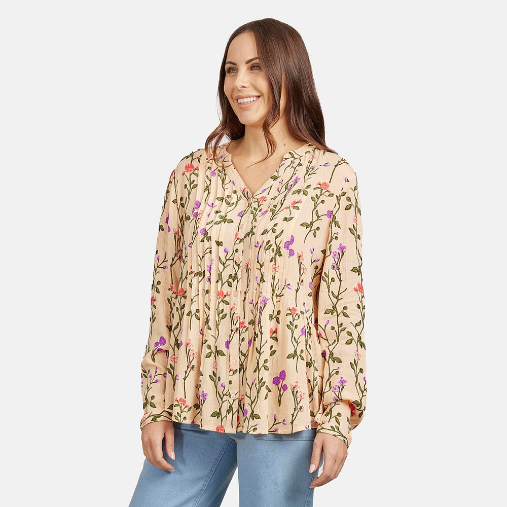 Mudflower Viscose Blouse (Size 1x1 cm) - Nude