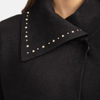 Mudflower Viscose Gold Studded Wrapover Cardigan (Size 12) - Black