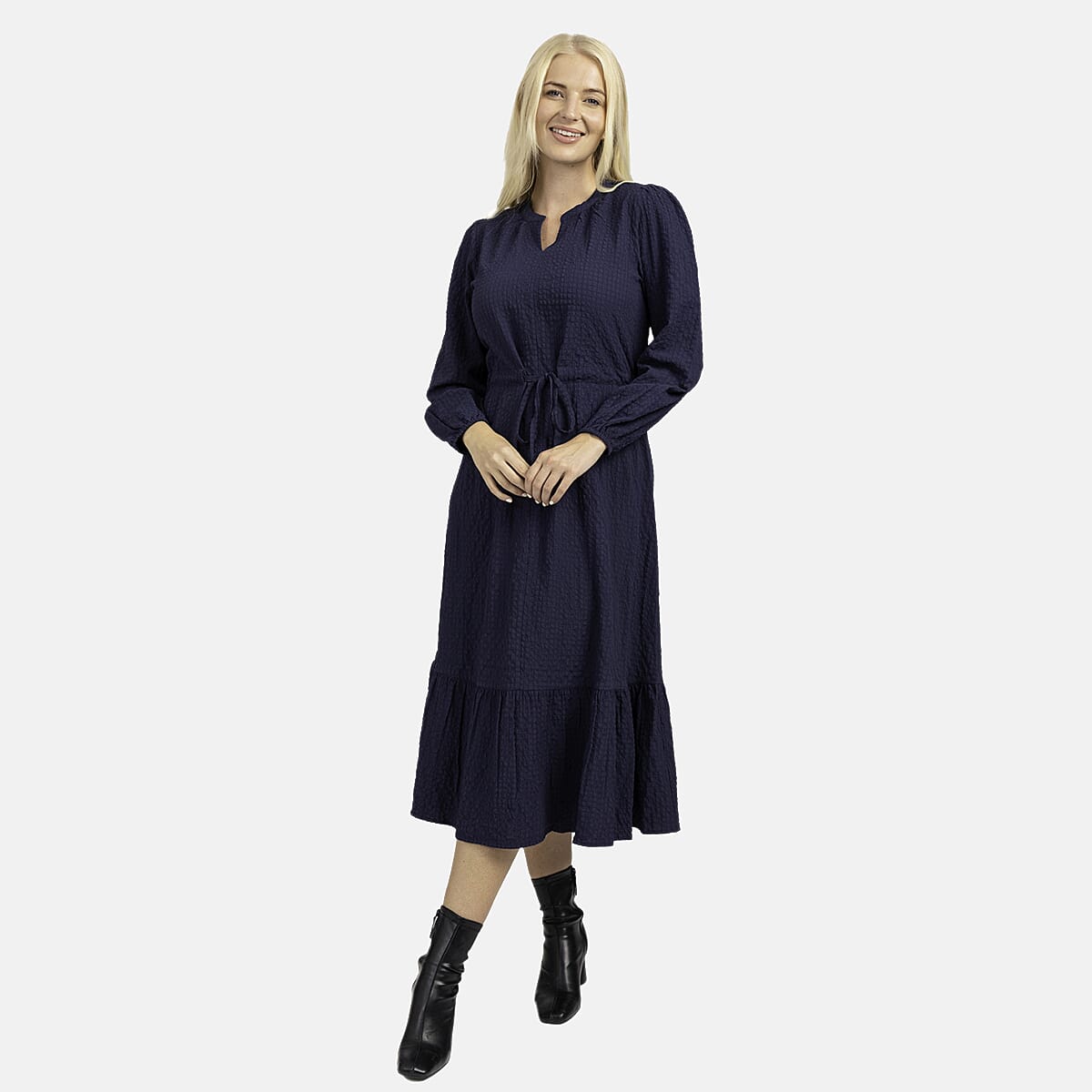 Mudflower Woven Dress - Navy