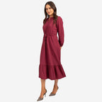 Mudflower Woven Dress - Wine