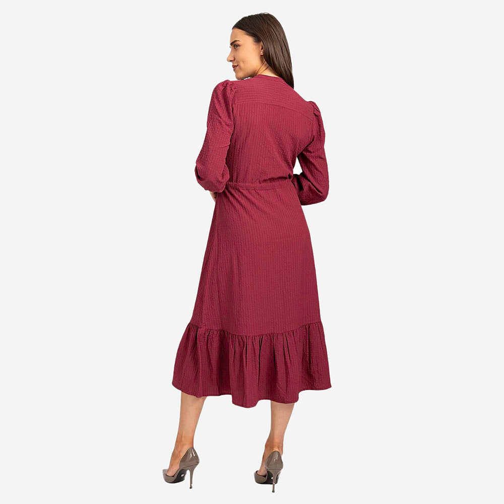 Mudflower Woven Dress - Wine